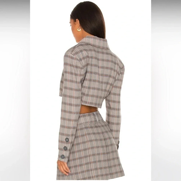 NWT For Love & Lemons Kym Crop Blazer in Grey M - Picture 6 of 6